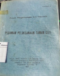 Pedoman Pelaksanaan Taman Gizi