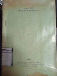 Penelitian Gizi dan Makanan