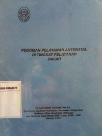 Pedoman Pelayanan Antenatal di Tingkat Pelayanan Dasar