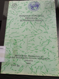 Pedoman Supervisi Program Pendidikan Bidan
