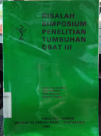 Prosiding Risalah Simposium Penelitian Tumbuhan Obat III